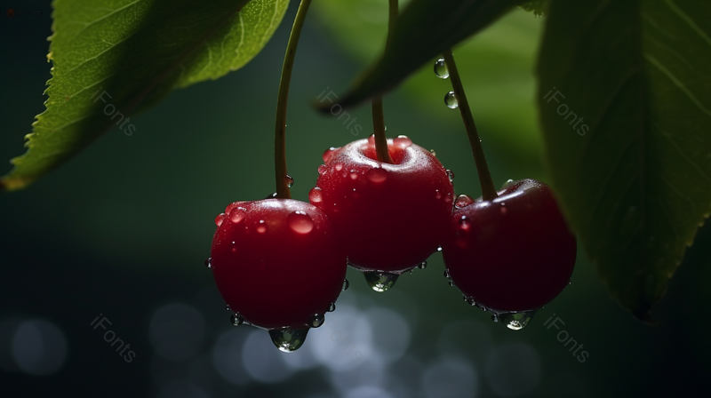 滴水的车厘子下雨更加鲜艳欲滴樱桃树静物画摄影水果广告背景,高清,摄影图,摄影图片,图片大全,摄影图免费下载